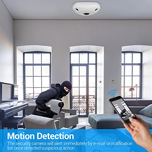 360 VR kamera,Masione 3.0M Panorama Wireless WIFI IP Kamera Audio Video WiFi HD Fish-eye Weitwinkel 10m IR Nachtsicht Bewegungserkennung CCTV Ãœberwachungs-Kameras System bis 128G GedÃ¤chtnis