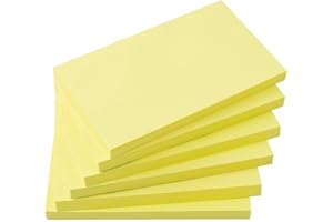 Wowivy Large Sticky Notes 76 mm x 127 mm, Yellow, Sticky Pads, Recyclable, Self-Stick Pads, Easy to for Home, Office, Notebook, 80 Sheets/pad