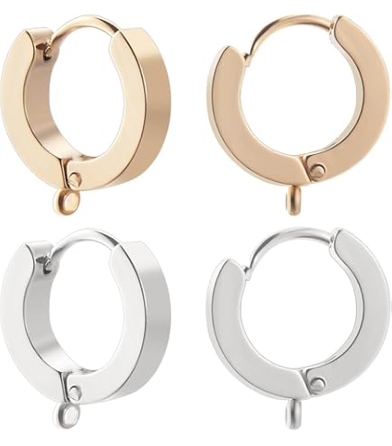 Beebeecraft 1 Doos 12 Stks Ronde Leverback Haken Goud en Platina Plated Messing Zirconia Huggie Hoop Oorbellen Bevindingen 2 Kleuren Franse Oordraden Hoops met Loop voor DIY Sieraden Maken