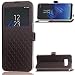 Produktbild Galaxy Note8 Movie Stand Case, Shiny Big View Window PU Leather Kickstand Snap-On [Book Fold] Cover, TAITOU New Fashion Grid Texture Ultralight Thin Phone Case For Samsung Galaxy Note 8 Black
