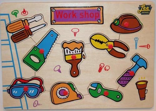 Lee Brothers Toys 7 Workshop Wooden Peg Puzzle Workshop Wooden Peg Puzzle