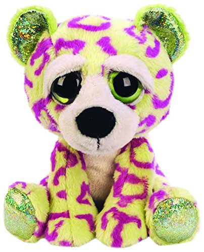 Suki Gifts Lil Peepers Fun Sasha Leopard Plush Toy with Green Sparkle Accents (Medium, Gree/Purple)