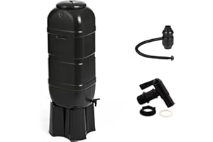 Kreher Réservoir à eau de pluie avec support, système de remplissage automatique et 1 robinet de vidange 100 litres