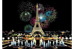 Figured'Art Peinture à Gratter format A3 (29.7x42cm) - Paris - Kit Complet de Scratch Painting Carte à Gratter