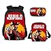 Produktbild globalqi 3 Stücke Rucksack Red Dead Redemption Studentenrucksack 3D-Druck Laptoprucksäcke Mädchen Jungen Multi-Compartment Laptop Daypacks Schulrucksack für Wandern Reisen by