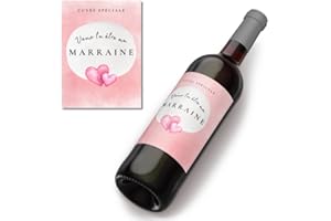 COUSIOTS Étiquette personnalisée - Naissance - Veux tu être ma Marraine ? Cadeau Unique - A Coller sur Bouteille de vin