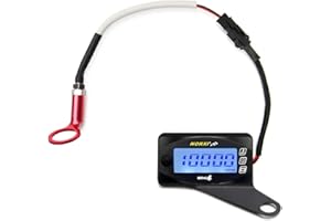 NORXI Medidor multifunción 4 en 1 para motocicleta Mini 4 metros (tacómetro RPM+temperatura de la culata del cilindro+voltímetro+reloj) 4 en 1 multímetro digital de calibre multifuncional (14mm, derecho)