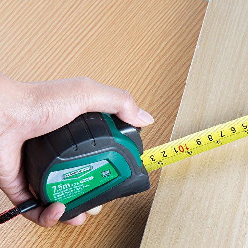 Maßband Bandmaß Tunuti 7.5m Massbänder Bandmass Massband Stahl Metrisch Imperial Rollbandmaß Automatische aus Werkzeug DIY mit Nylon bedeckt Armband und Clip Gummi cm/inch/ft/mm 25 ft x 25 mm - 4