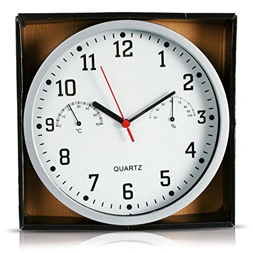 HC-Handel 915925 Wanduhr mit Hygrometer und Thermometer Kunststoff 23 cm - 2
