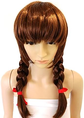 Long Hair Double Braid Wigs w/ Bangs for Cosplay Costume Party - Annabelle Style