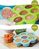 Somine Gefrierbehälter zum Einfrieren und Aufbewahrung(Lot de 2) von Babynahrung con Löffel & Gabel(Wärmeempfindlichen) als Behälter für Babybrei/Babykost-BPA-frei & FDA zugelassen, ideale Portionsgröße - 6