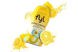 fyl Zuckerfreier Sirup - Eistee Zitrone Geschmack, 48ml Getränkesirup für 12L Fertiggetränk – Vitamin-B-Komplex - perfekter Durstlöscher für zu Hause und Unterwegs