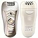 Sminiker 3 in 1 Lady Waterproof Rechargeable Hair Removal Kit ( Bikini Trimmer, Hair Epilator, Callus Remover ) with 2 Mode Power Switch, LED Hair Shaver for Arm, Underarm, Bikini Line & Legs (Gold) 