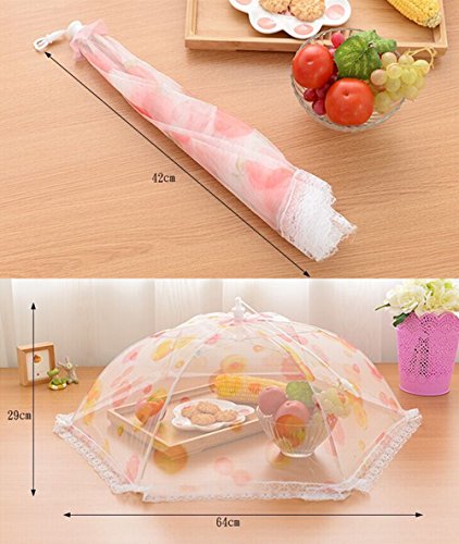 wjkuku Creative Home Innendekoration Lace Print Utility Gaze Faltbarer Regenschirm Abdeckhaube Mehrzweck Küche Supplies - 3