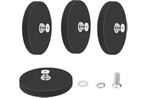 DGDUBRB 4 Stück Gummiert Magnete, Ø66mm Neodym Magnete Anti-Rutsch, Extra Stark Magnete Mit M6 Innengewinde Magnetischer Montagesockel, Runde Magnete Mit Gewinde, Für Fahrzeuge, Lampen