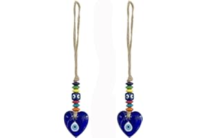 BESSY SHOP Amuleto per la Decorazione Della Casa,2 Pezzi Amuleto per La Decorazione D'Interni,Ciondolo Malocchio,Occhio Blu Turco,per Auto,Regalo Fortunata con Simbolo di Benedizione