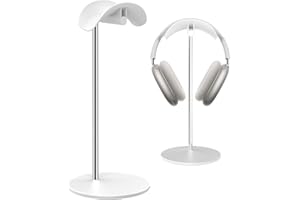 SHUOSUO Soporte para Auriculares, Soporte de Cascos de Mesa con Base de Aluminio, Compatible con AirPods MAX, Beats, Bose, B&O, Sony, Sennheiser, Gaming (Blanco)