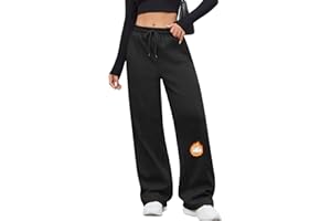 CMTOP Pantaloni Donna Invernali Pantaloni Tuta Gamba Larga a Vita Alta Felpati Pantaloni Sportivi Cotone Casual Pantalone Termici Caldi con Tasche