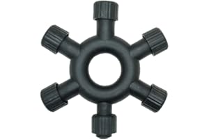 JnDee Wodoodporne złącze rozdzielacza do łańcuchów świetlnych. Dwa bolce współpracują z większością projektorów, łańcuchów, siatek i świateł sopli (6-drożny rozdzielacz)