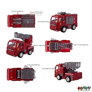 Gooyo Friction Powered Unbreakable Plastic Fire Engine Toy Model Toy for Children Construction Toy Educational Toys,Engineering Vehicle Perfect Toy for Kids (Set of 3)