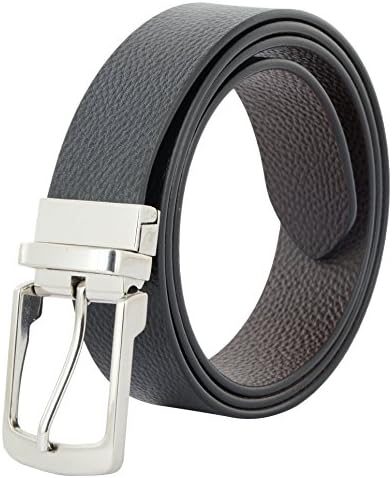 Reversible Leather Belts for Men | Black &amp; Brown Genuine Handmade Leather Belt | 35 mm wide Rotated Buckle belt – 114
