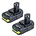 Price comparison product image Biswaye 2 Packs 18V 2.5Ah Lithium Battery for RYOBI One Plus 18V LXT RB18L25 RB18L13 RB18L50 RB18L40 P102 P103 P104 P105 P106 P107 P108 18 Volts Outdoor Cordless Power Tool