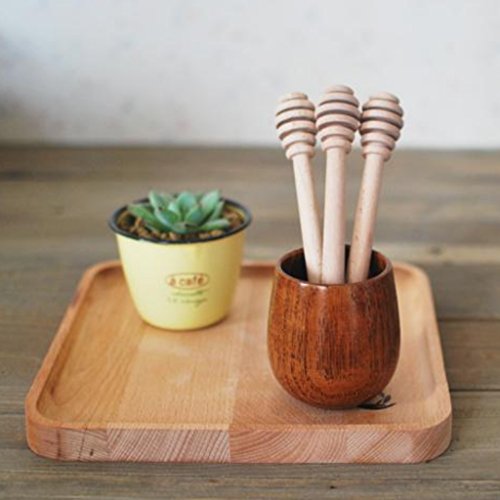 MagiDeal Holz Honig Rührstab Stick Dip Server Buche Honig Drizzler 16.5cm - 9