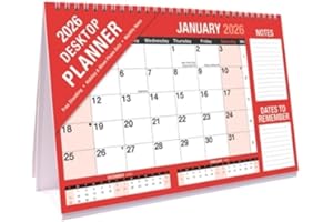 THE HOME FUSION COMPANY 2026 Freestanding Flip Calendar Month to View Desktop Planner Notes Office Home