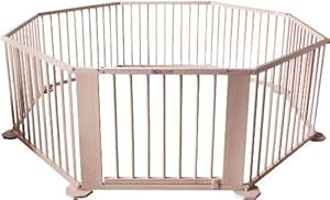 8 seitiger Buchenholz Laufgitter-Laufstall / XXL Baby Krabbelpark aus