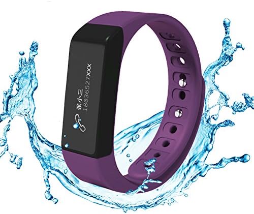 Fitness Tracker,Amytech I5 Plus IP67 Waterproof Smart Bracelet fitness tracker sport wrist Bluetooth 4.0 Pedometer Tracking Calorie Health Sleep Monitor for Android IOS 8.0 9.0 (Purple)