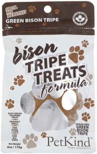 PetKind Green Bison Tripe Treats for Dogs, 6 oz