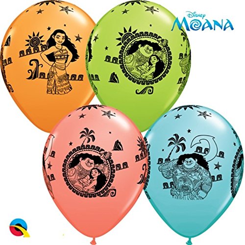 5x Moana & Maui 11" Latex Ballon