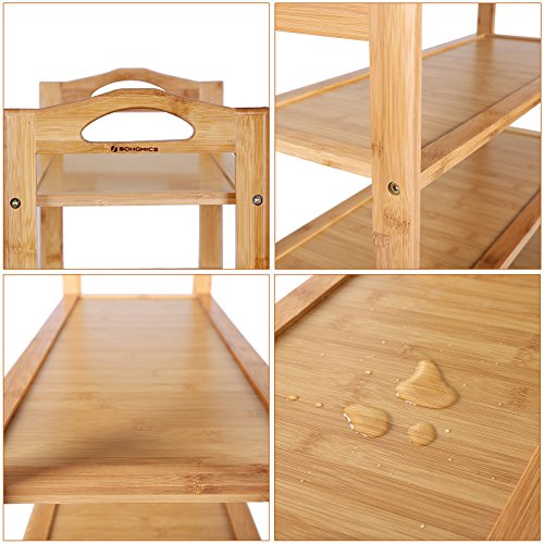 Songmics Schuhregal Schrank Holzregale Bambus Regal Bücherregal für 20 Paar Schuhe/Stiefel 6 Etagen für Wohnzimmer, Diele, Flur oder Keller 108 x 67.5 x 25.8 cm LBS96N - 5