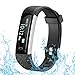 Price comparison product image RobotsDeal Unisex U2 Step Activity Tracker Waterproof Fitness Calorie Counter Pedometer Smart Watches for Kids Women Men, Black, IP67