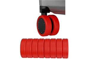 TUCANA Silicone Luggage Wheel Covers for Suitcases or Office Chair Caster, Elastic, Mute and Shockproof, Red, Nature