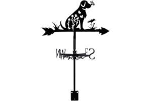 SUPERDANT Hund Wetterhahn Hund Blume Schmetterling Metall Wetterfahne Weather Vane Schwarze Metall Wetterfahnen Schilder Für Dachmontage Bauernhaus Outdoor Hof Schuppen Dekoration