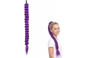 DYIOTF Lila peruk med gnistrande glitter, kpop-peruk, 66 cm, för Kpop-stil, cosplay, kvinnor för halloween och karneval, 50 g