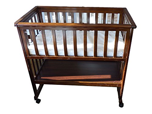 Baby Bassinet with Storage Shelf (Walnut)