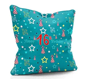 DreamVio Happy 16th Birthday Cushion,Pillow for Gifting on Birthday's of Brother,Sister,Husband,Wife,Spouse,Parents,Father,Mother Color : Sea Green (12 x 12 inch)