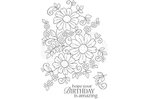 Woodware Jane Gill Clear Magic Stamp Set - Bold Blooms - Caroline, Transparent, 21 x 11 cm