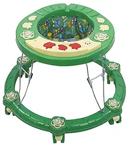 ODELEE Activity Foldable Baby Walker with Music for Boys and Girls Children for 6+ Months (Green)