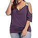 Price comparison product image Womens Blouse, Wawer Plus Size Women Loose Casual Short Sleeve Shirt Tops Blouse Tops Great For Party/Daily/Beach (XXXL, Purple)