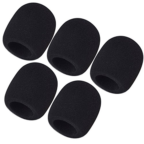haichen 5pcs espuma micrófono parabrisas, color negro