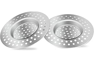 NEUSID 2 szt. sitko do zlewu kuchennego i łazienkowego, filtr odpływowy ze stali nierdzewnej, ochrona odpływu wanny, osłona odpływu prysznicowego, pułapka łapacz włosów zatyczka korek, średnica zewnętrzna