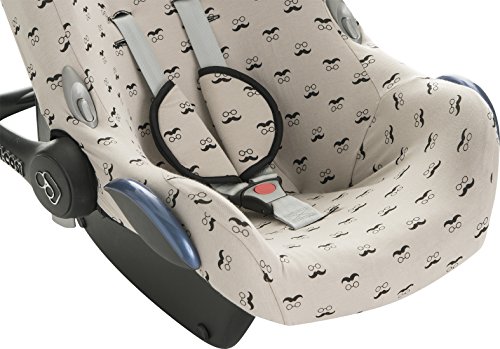 Janabebe® – Baumwollbezug Mr Mustache Maxi -Cosi Cabriofix, Citi, Streety.fix, Jané Koos, Abdeckung Stubenwagen , Autositz , + Schutz Gurtzeug, - 4