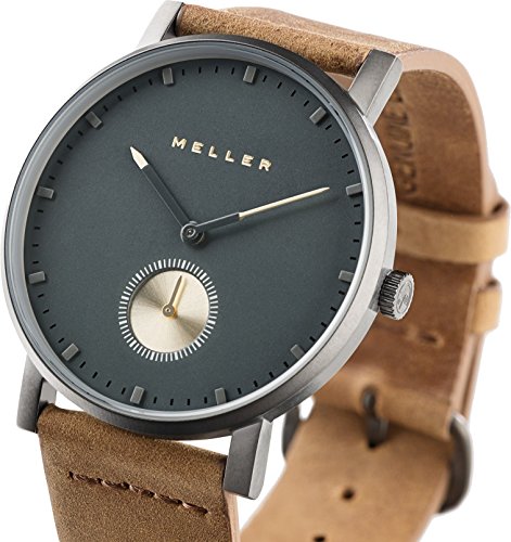 Meller Unisex Maori Nag Camel minimalistische Uhr mit grau Analog-Anzeige und Lederband Meller Unisex Maori Nag Camel minimalistische Uhr mit grau Analog-Anzeige und Lederband