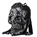 Produktbild WG 3D Rucksack Skelett Rucksack Halloween Computer Tasche PU-Leder Geprägt Böse Geister 20-35L (Schwarz)