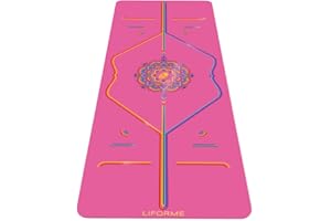 Liforme Printed Yoga Mat Collection - Free Yoga Bag, Patented Alignment System, Non-Slip, Eco-Friendly, Sweat-Proof, Long, Wide and Thick for Extra Comfort
