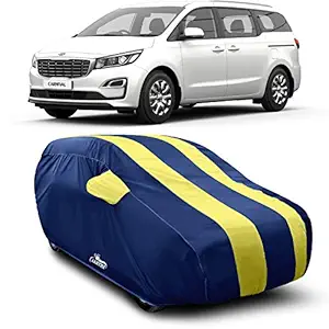XGuard 100% Pure Polyester - KIA Carnival Car Cover - UV Rays Reflective - Scratch Resistant - Water Resistant - Car Body Cover (Yellow with Mirror)