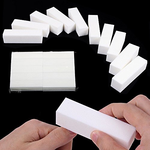 TRIXES Set aus 10 Nail Buffer Blöcken, weiß, für Natur- und Acrylnägel - 5
